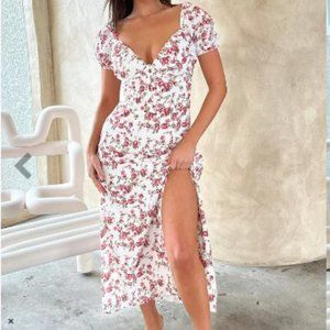 Small White Solem Midi Floral Sun Dress Thats So Fetch